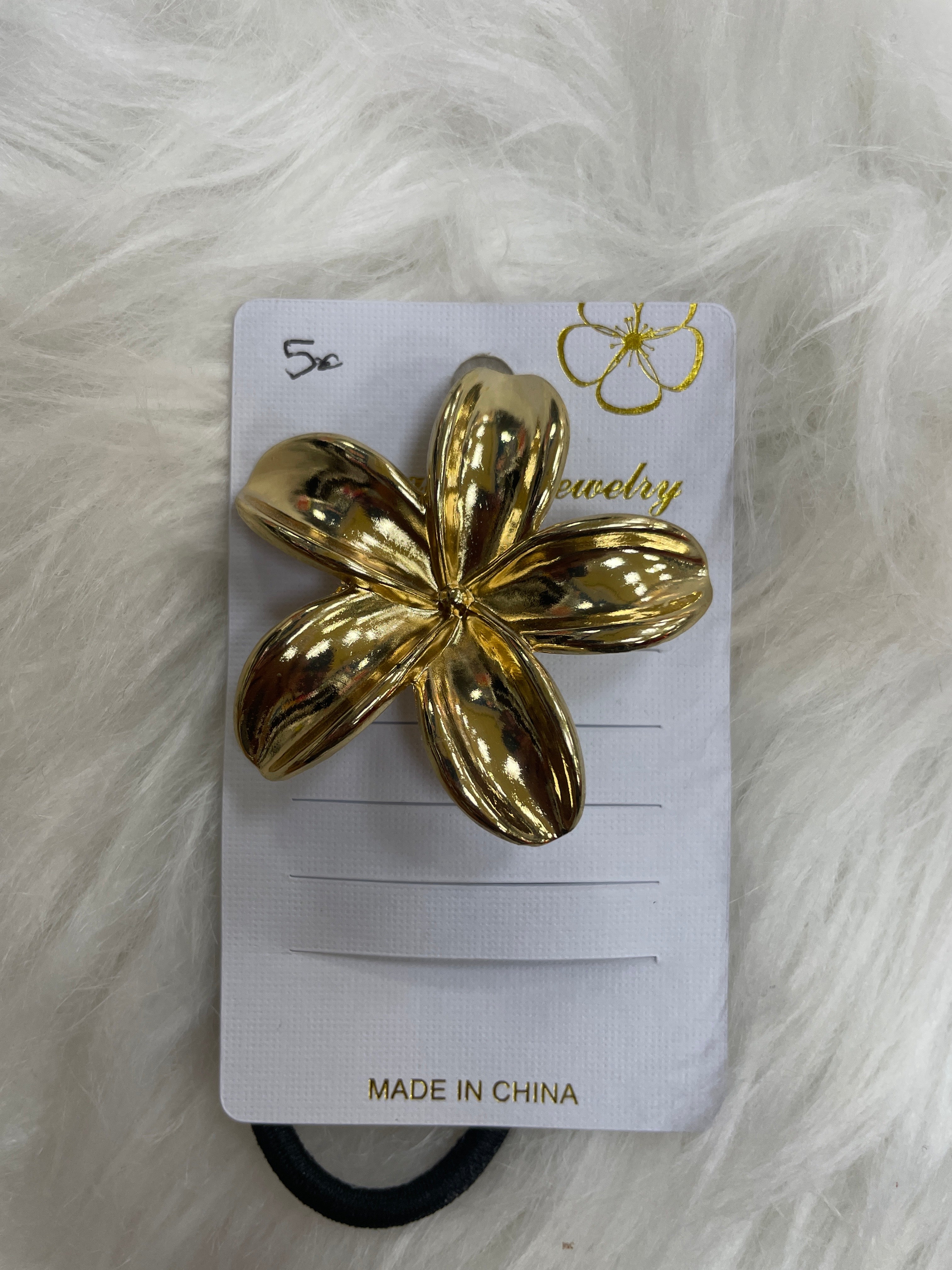 Élastique Fleurs Doré