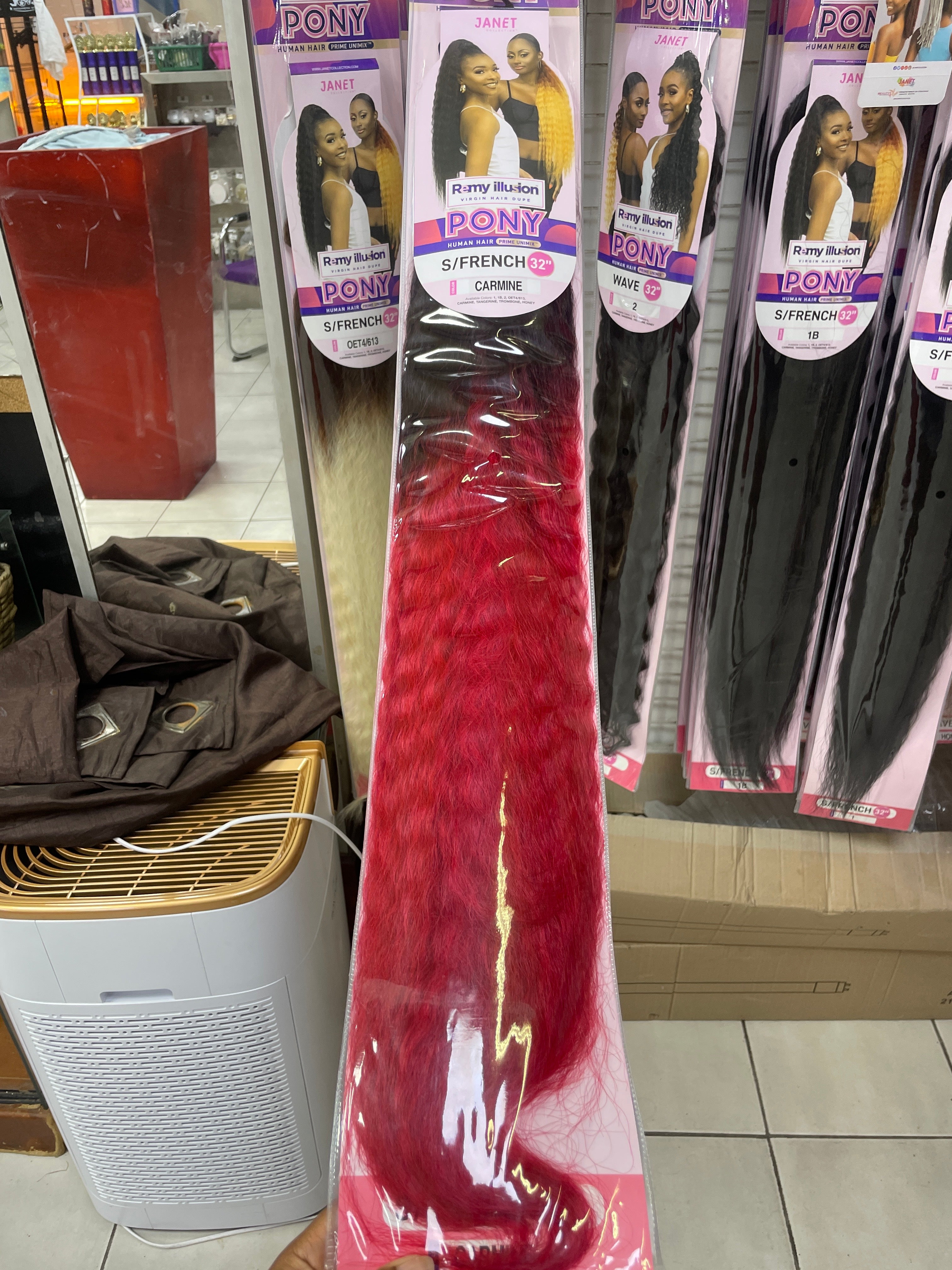 Ponytail S/French 32" - Carmine