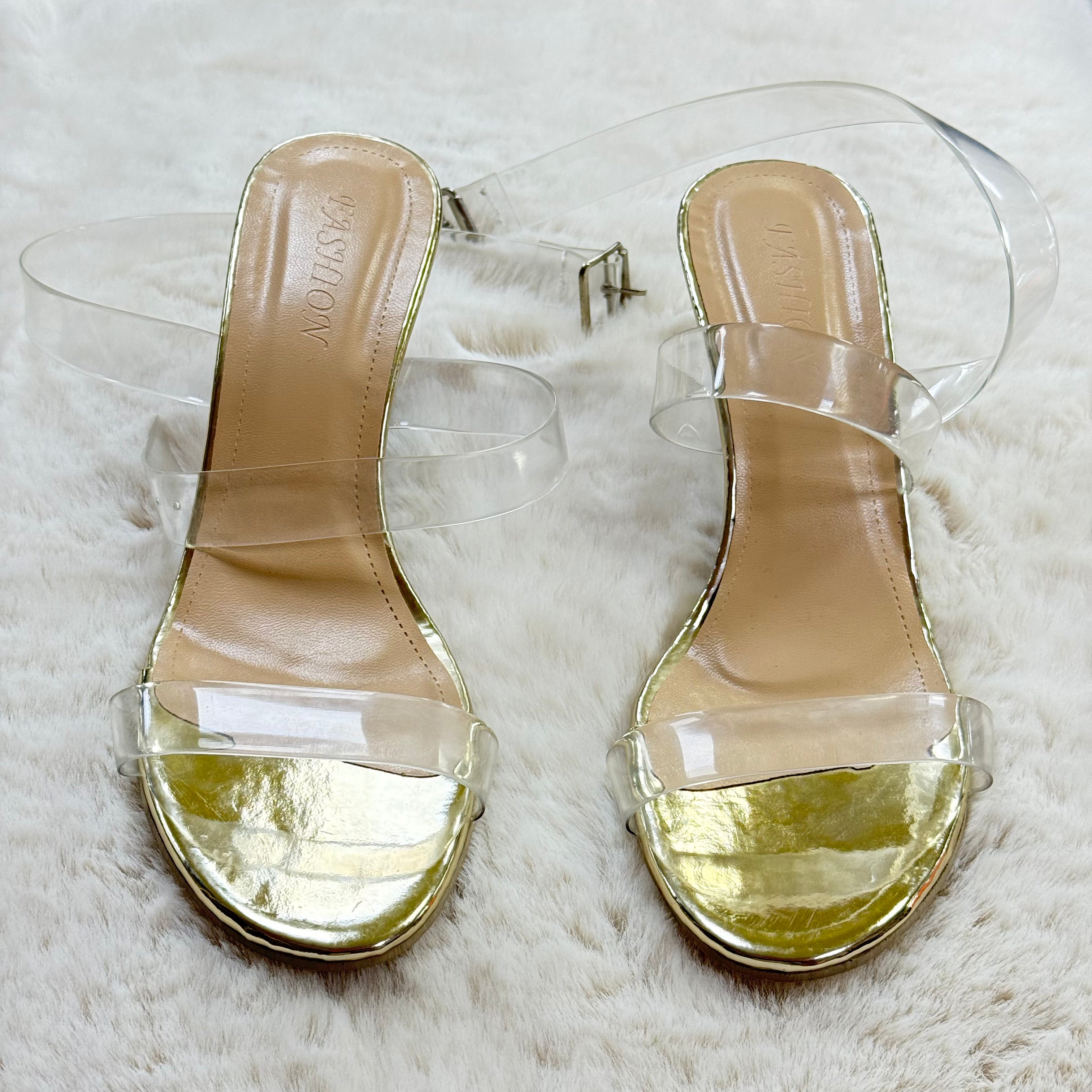 Fashion - Escarpins Dorées & Transparentes