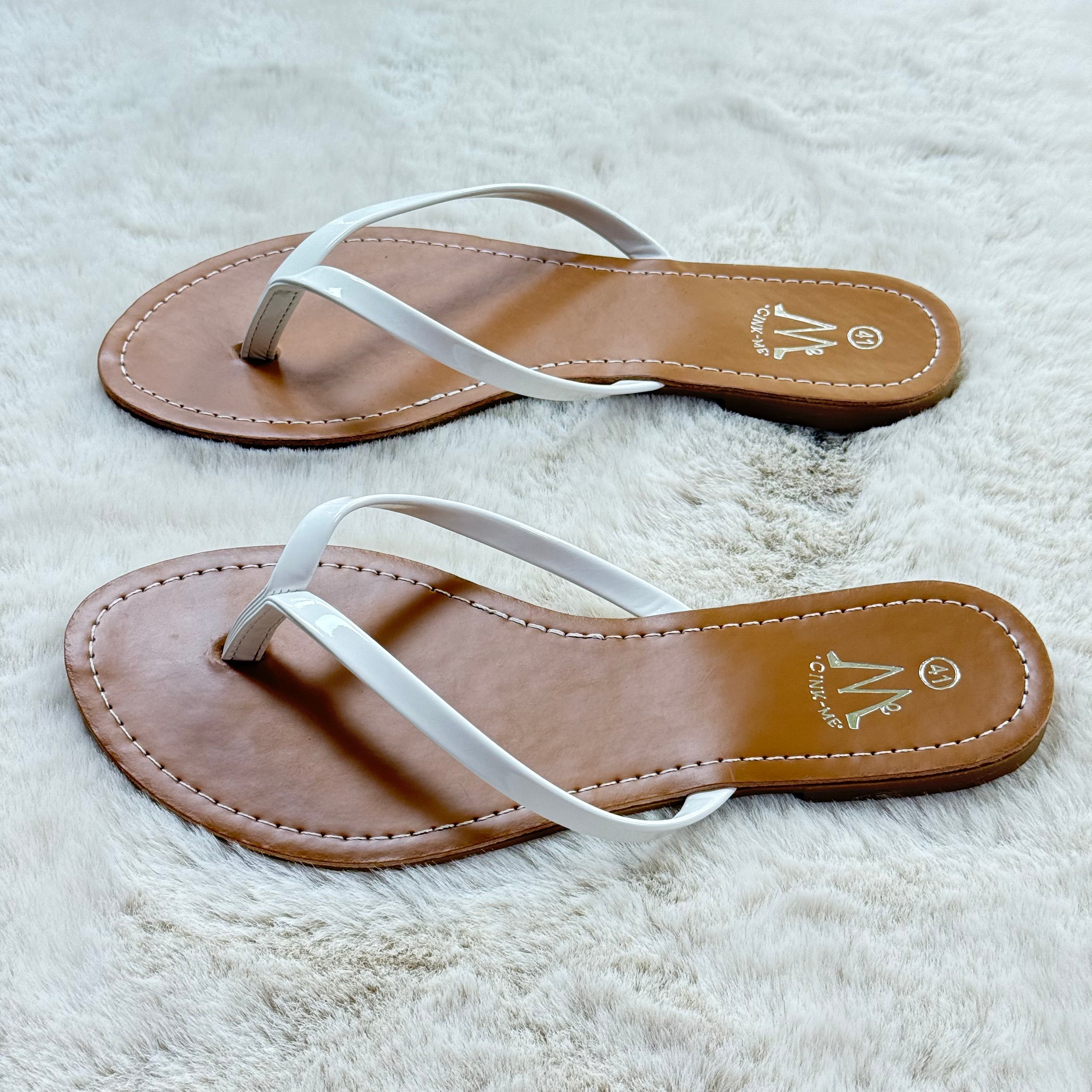 Cink-Me - Sandales Marrons & Blanches