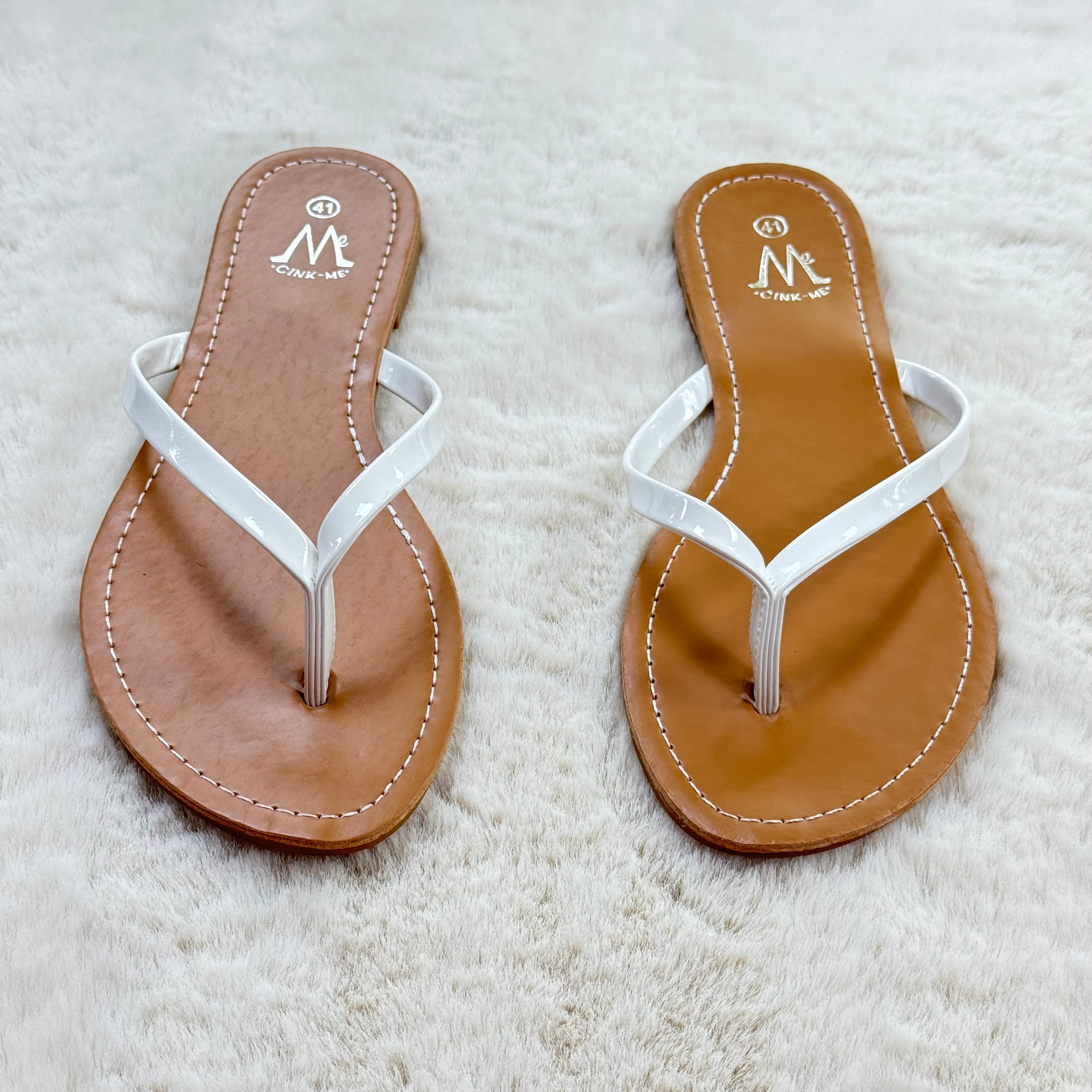 Cink-Me - Sandales Marrons & Blanches