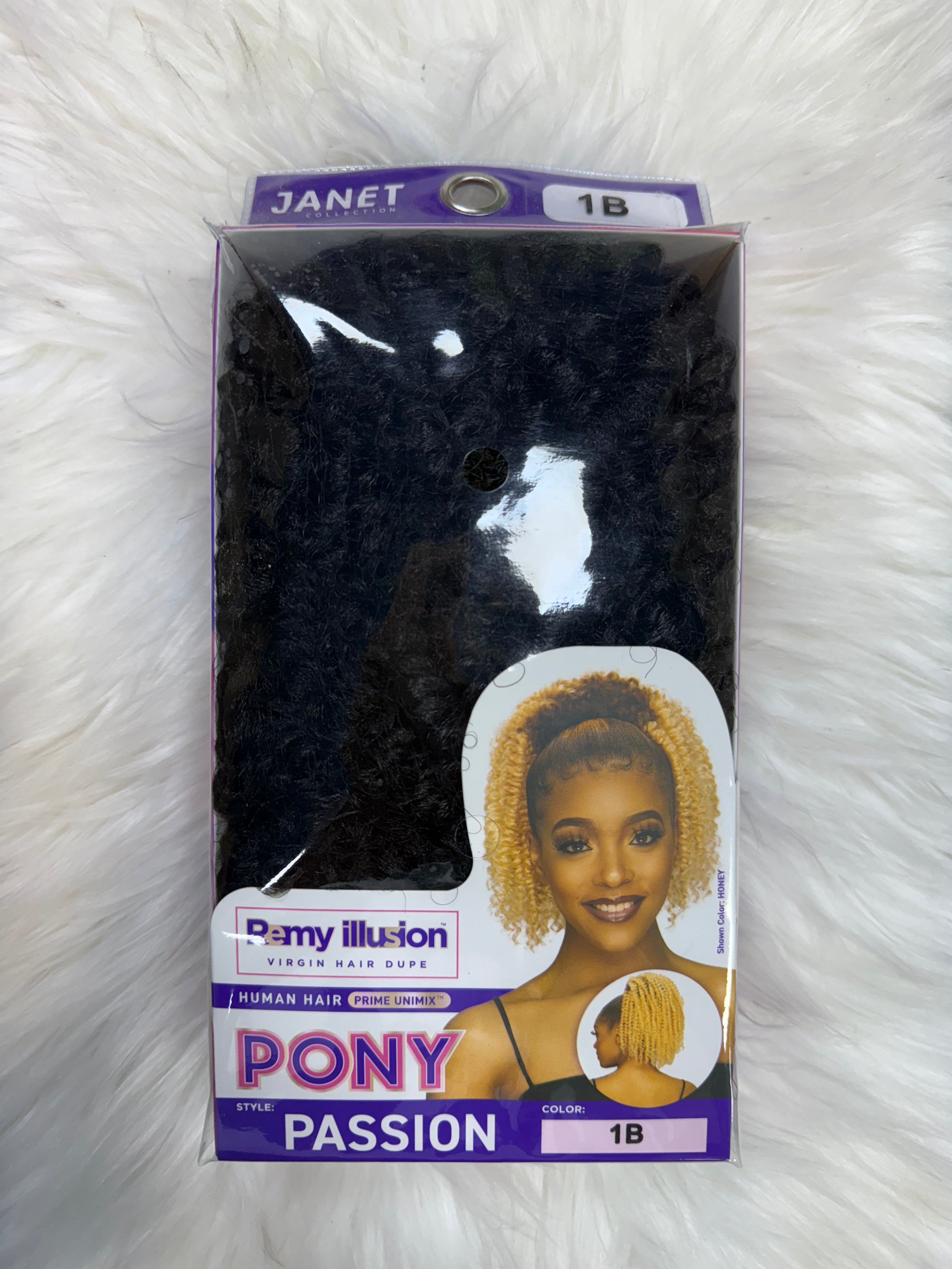 Ponytail Bouclé Court couleur 1B
